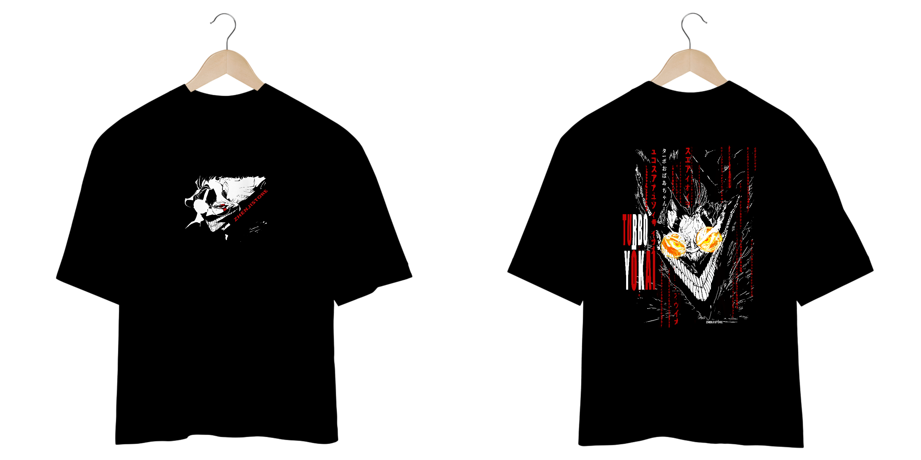 Oversize frente e verso Turbo Yokai - dark color