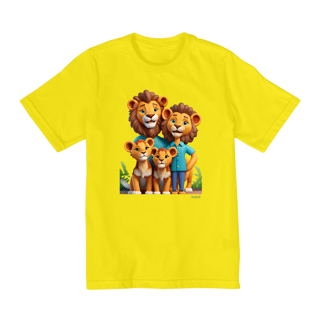 Nome do produtoCamiseta Infantil Quality Família Leão Cartoon