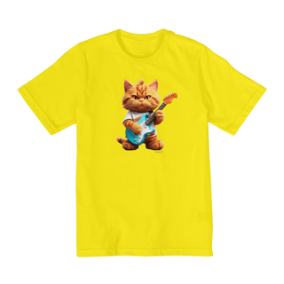Nome do produtoCamiseta Infantil (2 a 8) - Gatinho Roqueiro