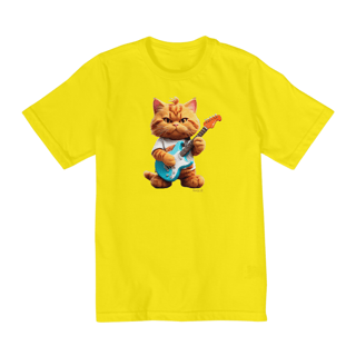 Nome do produtoCamiseta Infantil (10 a 14) - Gatinho Roqueiro