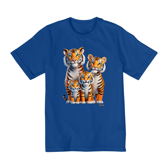 Camiseta Infantil Quality Familia Tigrinhos