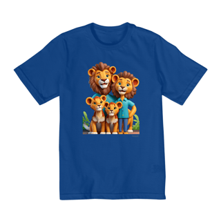 Nome do produtoCamiseta Infantil Quality Família Leão Cartoon