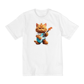 Nome do produtoCamiseta Infantil (10 a 14) - Gatinho Roqueiro