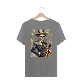Nome do produtoCamiseta Plus Size Caveira Saxofonista
