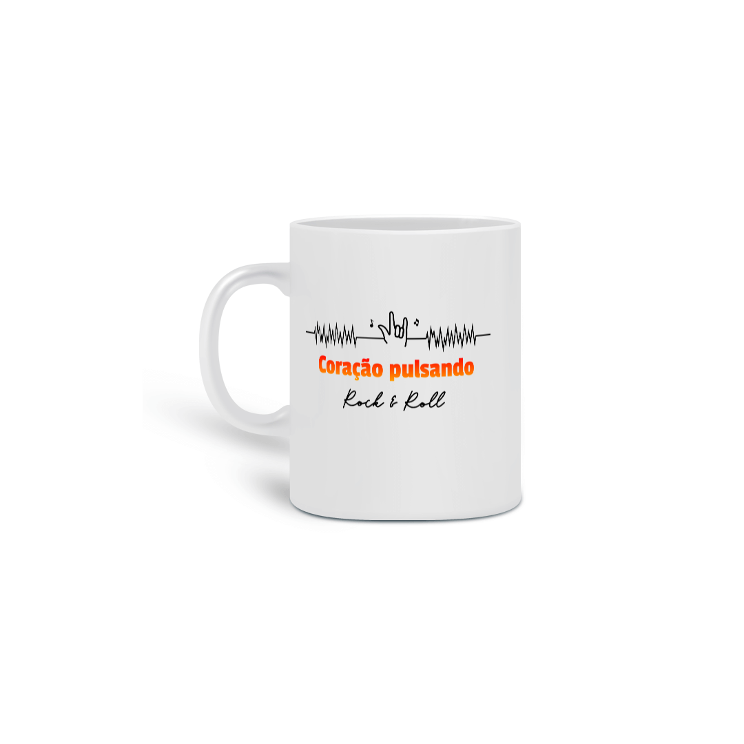 Nome do produto: Caneca Coração Pulsando Rock and Roll