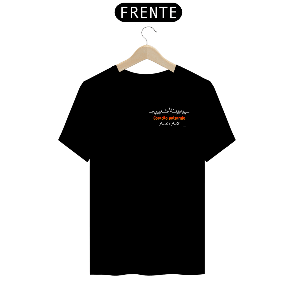 Nome do produto: Camiseta Coração Pulsando Rock and Roll