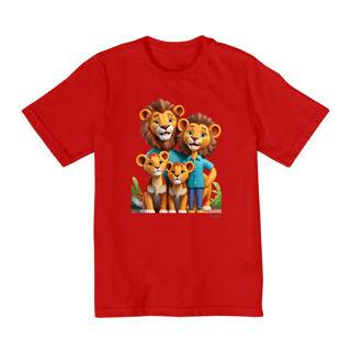 Nome do produtoCamiseta Infantil Quality Família Leão Cartoon