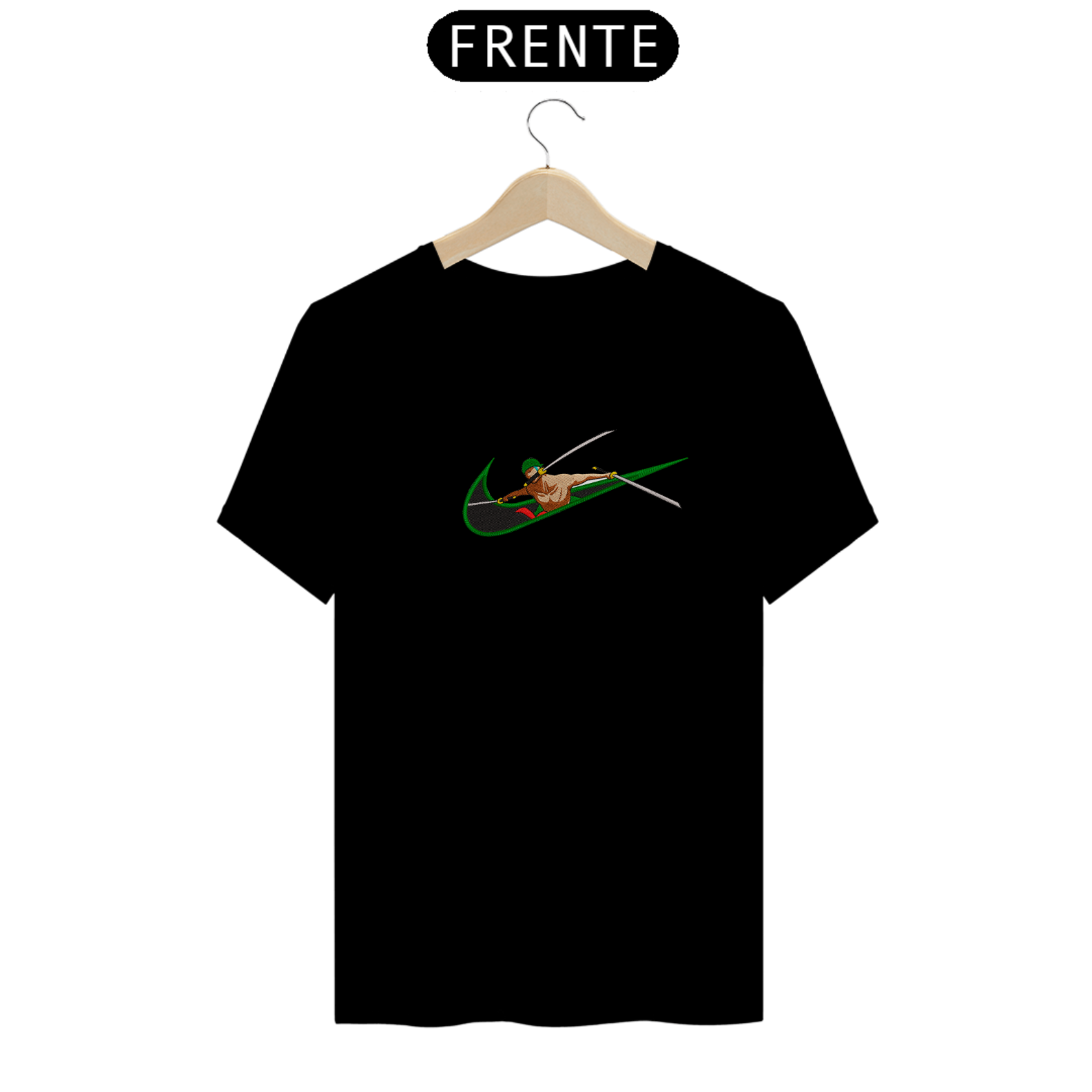 T-Shirt Quality Camisa com nike do zoro (anime one piece) em