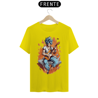 Nome do produto T-shirt Quality - Goku Azul Guitar