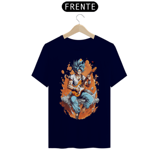 Nome do produto T-shirt Quality - Goku Azul Guitar