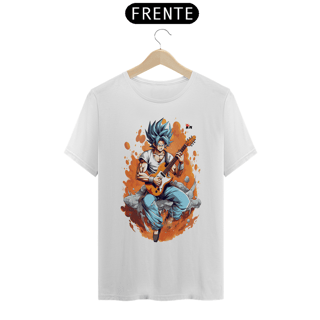 Nome do produto T-shirt Quality - Goku Azul Guitar
