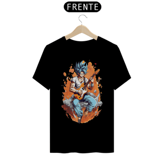 Nome do produto T-shirt Quality - Goku Azul Guitar