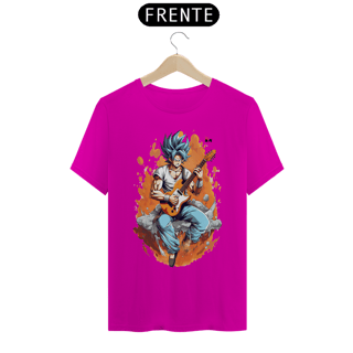 Nome do produto T-shirt Quality - Goku Azul Guitar