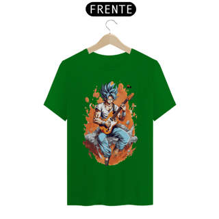 Nome do produto T-shirt Quality - Goku Azul Guitar
