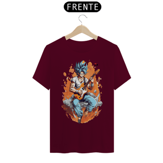 Nome do produto T-shirt Quality - Goku Azul Guitar