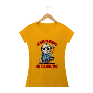 Nome do produto CAMISETA BABY LONG QUALITY DOG, JASON BE KIND SEXTA FEIRA 13