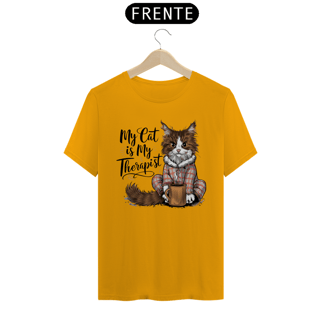 Nome do produto CAMISETA T-SHIRT CLASSIC, MY CAT IS MY THERAPIST