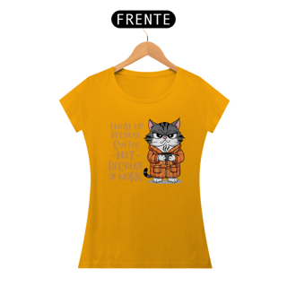 Nome do produto CAMISETA BABY LONG CLASSIC, CAT COFFEE