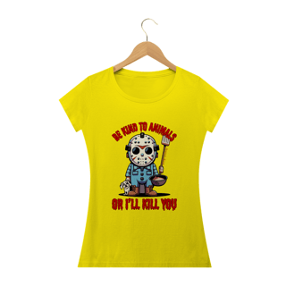 Nome do produto CAMISETA BABY LONG QUALITY DOG, JASON BE KIND SEXTA FEIRA 13