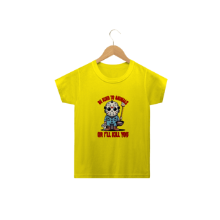 Nome do produto CAMISETA CLASSIC INFANTIL, DOG JASON BE KIND SEXTA FEIRA 13-2 A 14 ANOS