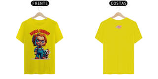 Nome do produto CAMISETA T-SHIRT QUALITY FRENTE/COSTA DOG, LINHA FILME CHUCKY BRINCA COMIGO