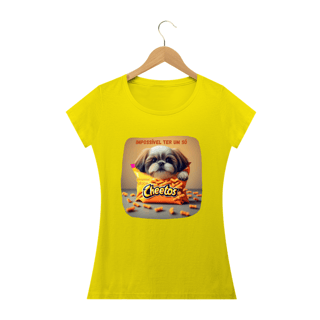 CAMISETA BABY LONG QUALITY, DOG CHEETOS IMPOSSIVEL  TER SO UM 