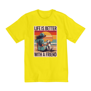 Nome do produto CAMISETA QUALITY INFANTIL  DOG, LIFE IS BETTER-10 A 14 ANOS 