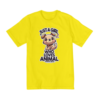 Nome do produto CAMISETA QUALITY INFANTIL DOG, JUST A GIRL-10 A 14 ANOS