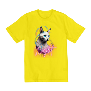 Nome do produto CAMISETA QUALITY INFANTIL, CAT NIGHT-10 A 14 ANOS