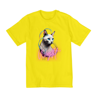 Nome do produto CAMISETA QUALITY INFANTIL, CAT NIGHT-2 A 8 ANOS