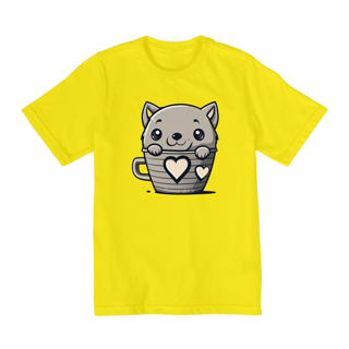 Nome do produto CAMISETA QULAITY INFANTIL, CAT IN THE CUP-2 A 8 ANOS