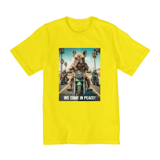 Nome do produto CAMISETA QUALITY INFANTILDOG BULDOGUE, WE COME IN PEACE-10 A 14 ANOS