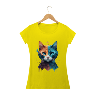 Nome do produto CAMISETA BABY LONG QUALITY, COLORFUL CAT