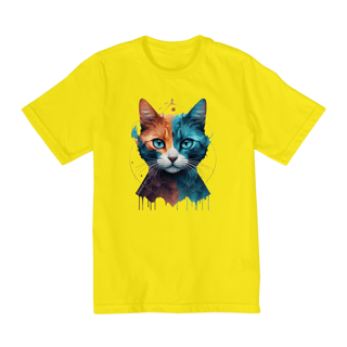 Nome do produto CAMISETA QUALITY INFANTIL, COLORFUL CAT-10 A 14 ANOS
