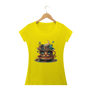 Nome do produto CAMISETA BABY LONG QUALITY, CAT IN THE CUP