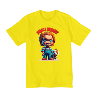Nome do produto CAMISETA QUALITY INFANTIL DOG, LINHA FILME CHUCKY BRINCA COMIGO-10 A 14 ANOS