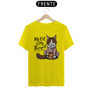 Nome do produto CAMISETA T-SHIRT CLASSIC, MY CAT IS MY THERAPIST