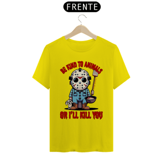 Nome do produto CAMISETA T-SHIRT QUALITY DOG, LINHA FILME JASON BE KIND TO ANIMALS, SEXTA FEIRA 13