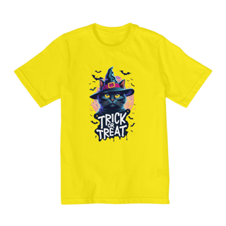 Nome do produto CAMISETA QUALITY INFANTIL, BLACK CAT HALLOWEEN TRICK OR TREAT--10 A 14 ANOS