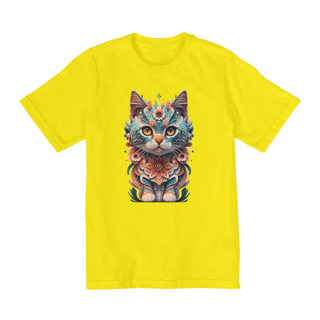 Nome do produto CAMISETA QUALITY INFANTIL COLORFUL CAT- 10 A 14 ANOS