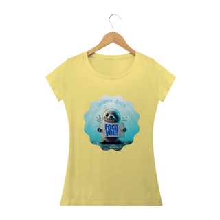 Nome do produto CAMISETA BABY LONG ESTONADA, FOCA YOU