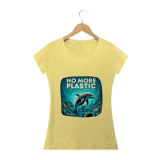 Nome do produto CAMISETA BABY LONG ESTONADA, DOLPHIN  NO MORE PLASTIC
