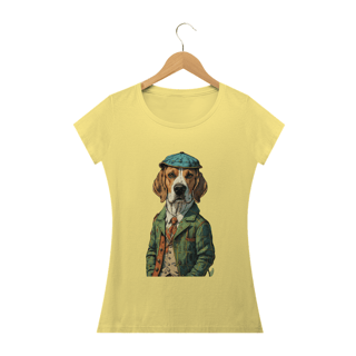 CAMISETA BABY LONG ESTONADA, DOG BEAGLE SHERLOCK HOLMES