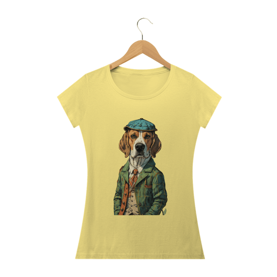 CAMISETA BABY LONG ESTONADA, DOG BEAGLE SHERLOCK HOLMES