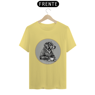 Nome do produto CAMISETA T-SHIRT ESTONADA DOG, GOLDEN COFFEE OVAL PB 