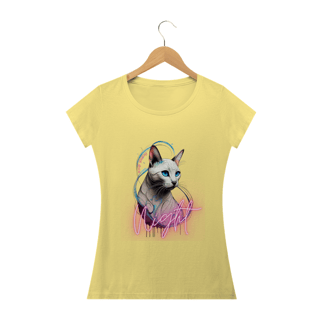 Nome do produto CAMISETA BABY LONG ESTONADA, CAT NIGHT 