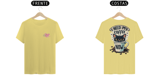 Nome do produto CAMISETA T-SHIRT ESTONADA F/V CAT, I NEED MY COFFEE