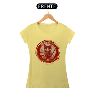Nome do produto CAMISETA BABY LONG ESTONADA, SAMURAI CAT