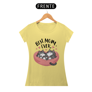 Nome do produto CAMISETA BABY LONG ESTONADA CAT, BEST MOM EVER
