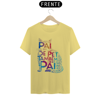 Nome do produto CAMISETA T-SHIRT ESTONADA CAT, PAI DE PET TAMBÉM E PAI